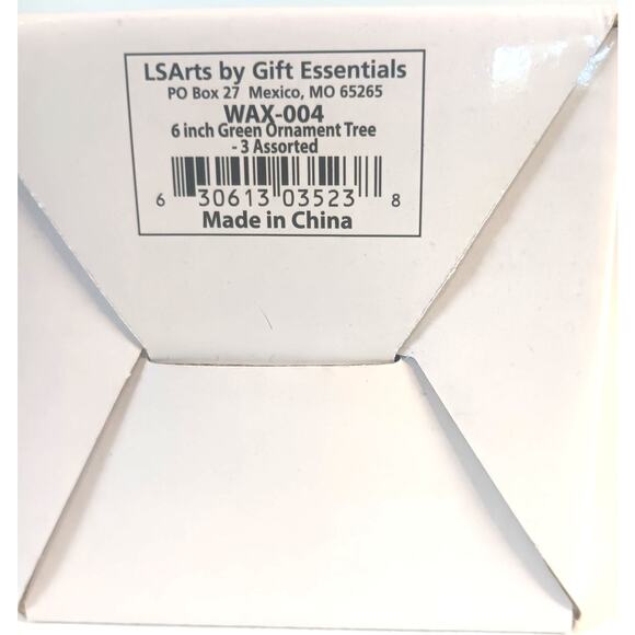 LS Arts Green Crystal 6" Christmas Tree 12 Assorted Removable Ornaments WAX-004 - Picture 6 of 6